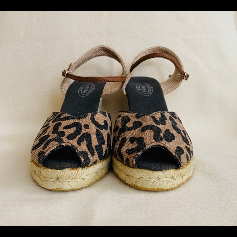 Espadrille Wedges In Leopard Print Canvas - image 1